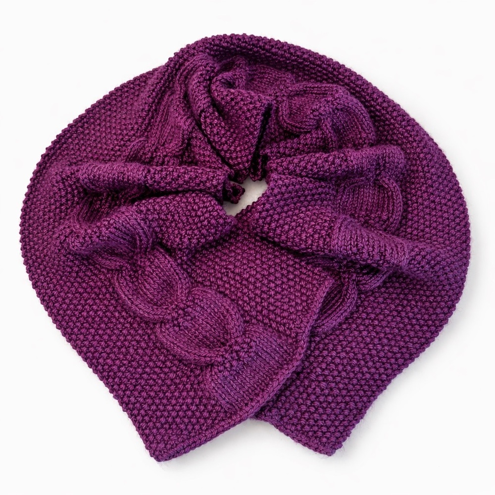 Chunky Cable Knit Long Heavy Scarf Thick Winter Knit